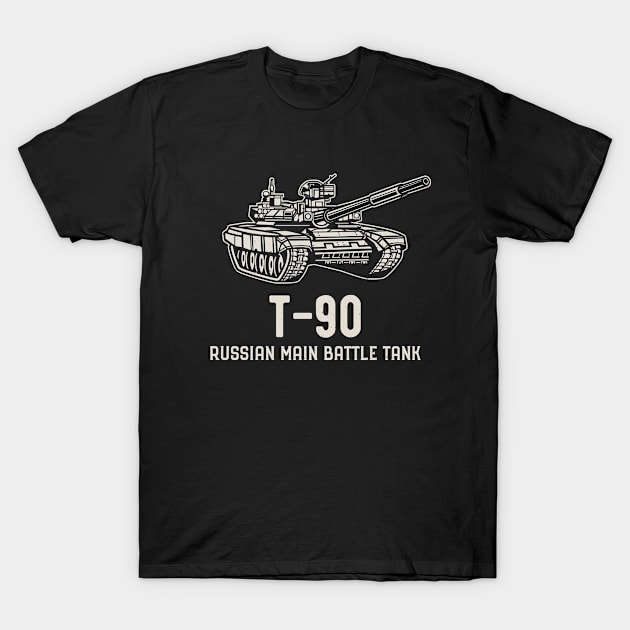 T-90 Russian Battle Tank Retro Design Gift Idea T-Shirt by BlueTodyArt